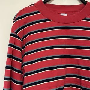 TNA Ryer Longsleeve - Cropped, Red Striped, Size Small